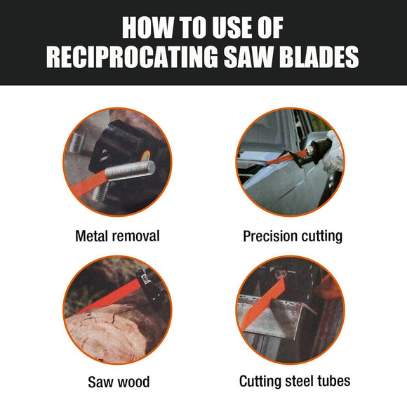 10Pc Reciprocating Saw Blades Set For Wood Metal Timber Demolition Cutting Tool - RnR Galore