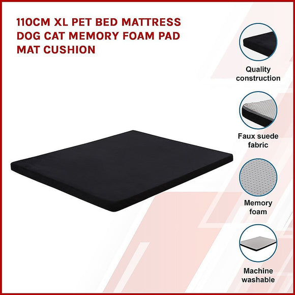 110CM XL Pet Bed Mattress Dog Cat Memory Foam Pad Mat Cushion - RnR Galore