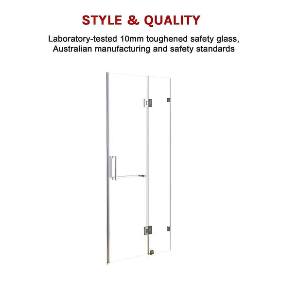 120 x 200cm Wall to Wall Frameless Shower Screen 10mm Glass By Della Francesca - RnR Galore
