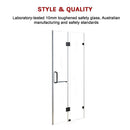 120 x 200cm Wall to Wall Frameless Shower Screen 10mm Glass By Della Francesca - RnR Galore