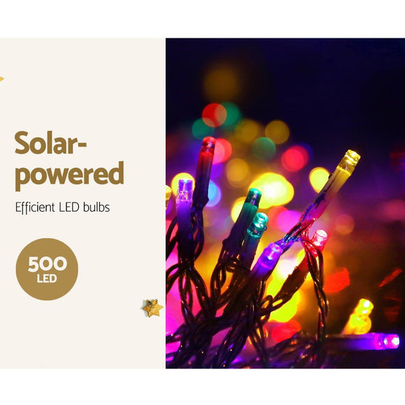 12.5M Christmas Lights Solar Icicle String Light Multi Colour Jingle Jollys - RnR Galore