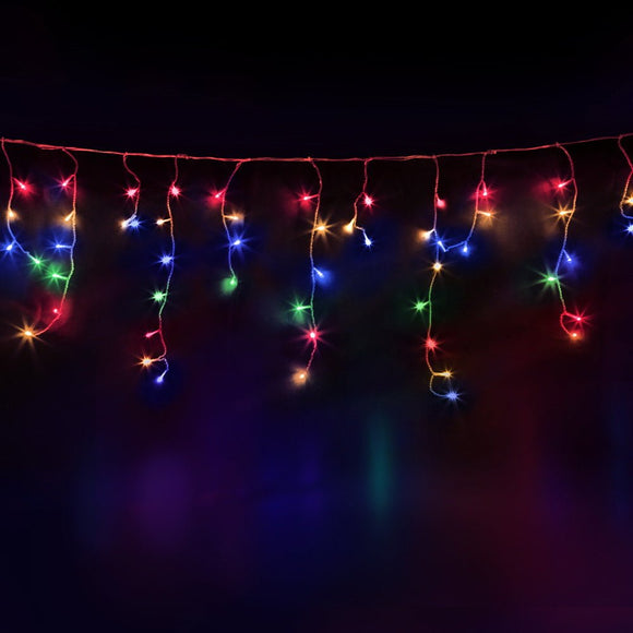 12.5M Christmas Lights Solar Icicle String Light Multi Colour Jingle Jollys - RnR Galore