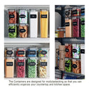 14 Pieces Airtight Food Storage and BPA Free Plastic with Easy Lock Black Lids Labels for Kitchen - RnR Galore