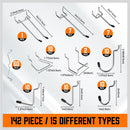142Pc Pegboard Hooks Set Peg board Hanger Assortment Storage Trays Organizer Bin - RnR Galore