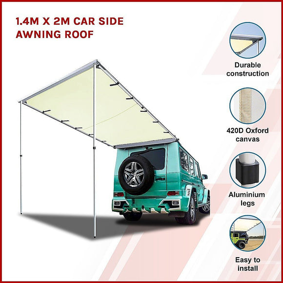 1.4m x 2m Car Side Awning Roof - RnR Galore