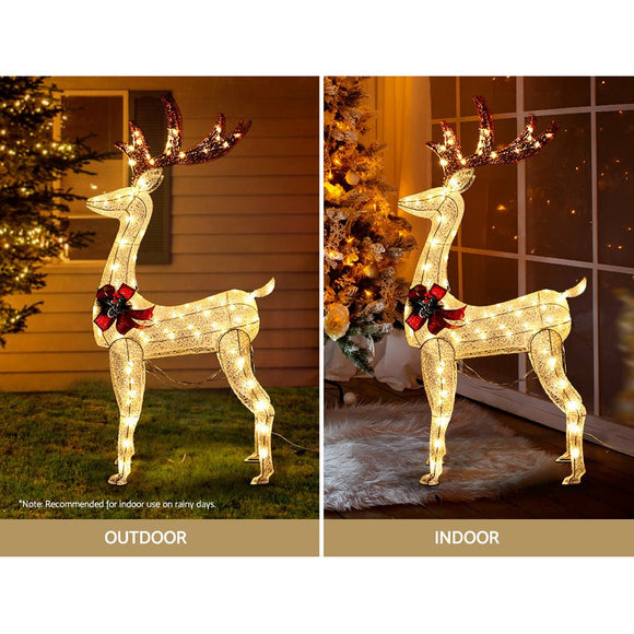 1.5M Christmas Lights Reindeer 100 LED Decorations Jingle Jollys - RnR Galore