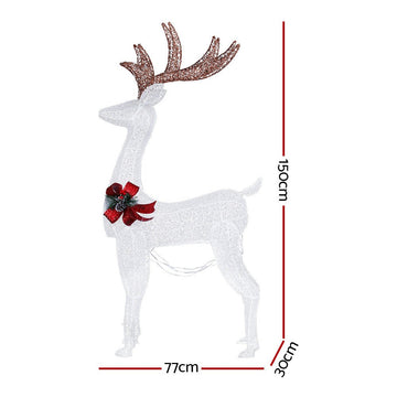 1.5M Christmas Lights Reindeer 100 LED Decorations Jingle Jollys - RnR Galore