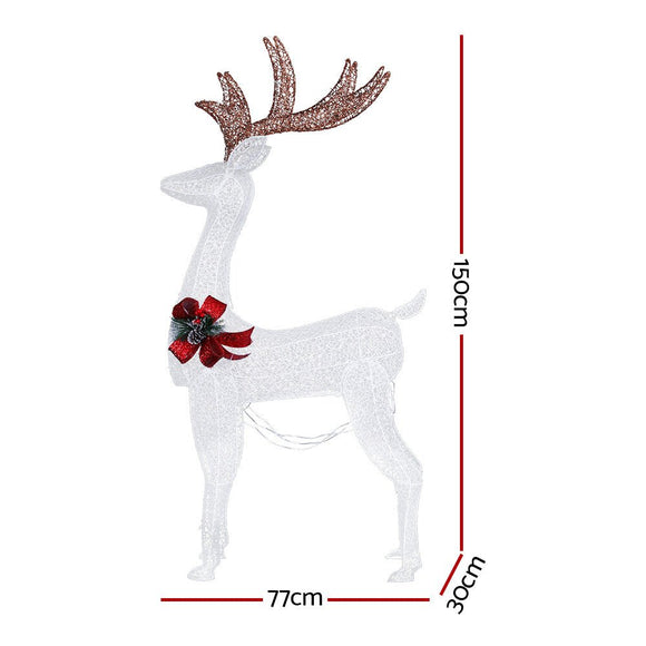 1.5M Christmas Lights Reindeer 100 LED Decorations Jingle Jollys - RnR Galore