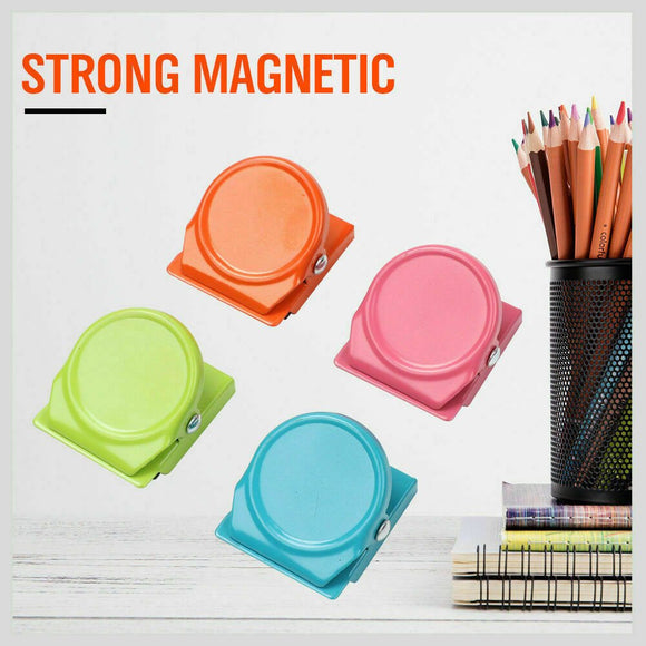 16Pc Magnetic Spring Clamps Magnet Refrigerator Clips Note Holder Fridge Tips - RnR Galore