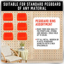 16Pc Pegboard Bins Peg Board Parts Storage With Steel Hooks Tools Organiser Tray - RnR Galore