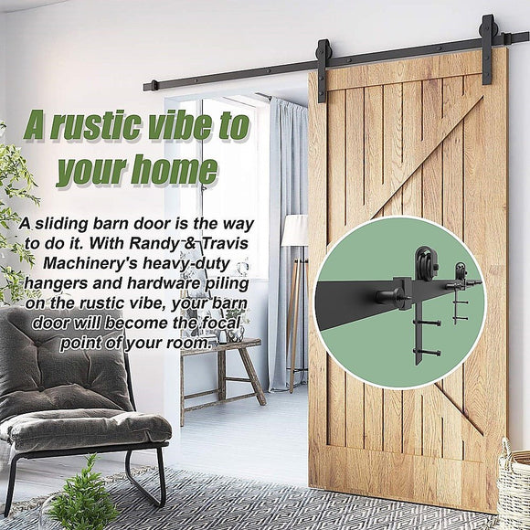 1.8m Sliding Barn Door Hardware Heavy Duty Sturdy Kit - RnR Galore