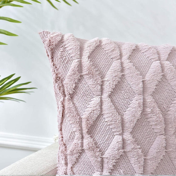 2 Pack Decorative Boho Throw Pillow Covers 45 x 45 cm (Pink) - RnR Galore