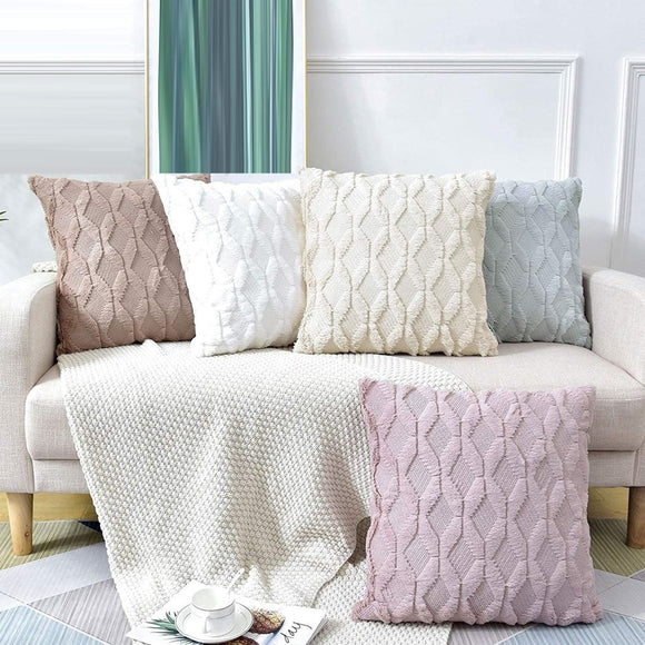 2 Pack Decorative Boho Throw Pillow Covers 45 x 45 cm (Pink) - RnR Galore