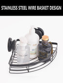 2 Pack Round Corner Shower Caddy Shelf Basket Rack with Premium Vacuum Suction Cup No - Drilling for Bathroom and Kitchen - RnR Galore