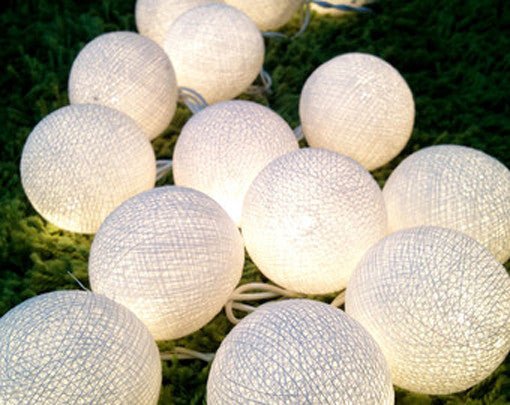 20 White 5cm Ball battery string LED - wedding party home event decoration - RnR Galore