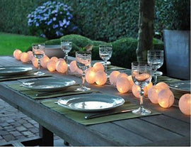 20 White 5cm Ball battery string LED - wedding party home event decoration - RnR Galore