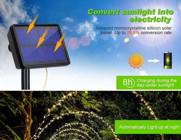 200 Waterproof LED Solar Fairy Light Outdoor with 8 Lighting Modes for Home,Garden and Decoration - RnR Galore