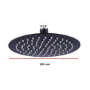 200mm Shower Head Round 304SS Electroplated Matte Black Finish - RnR Galore