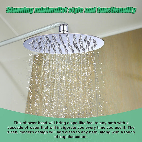 200mm Shower Head Round 304SS Polished Chrome Finish - RnR Galore
