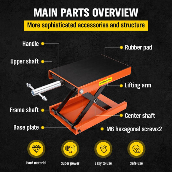 205KG Motorcycle Motorbike Lift Jack Motorcycle Stand Hoist Repair Work Bench - RnR Galore
