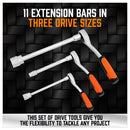 20Pc Socket Extension & Adaptor Set Flexible Joint Reducer Combination Drive Kit - RnR Galore