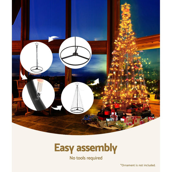 2.1M Christmas Tree LED Solar Warm Jingle Jollys - RnR Galore