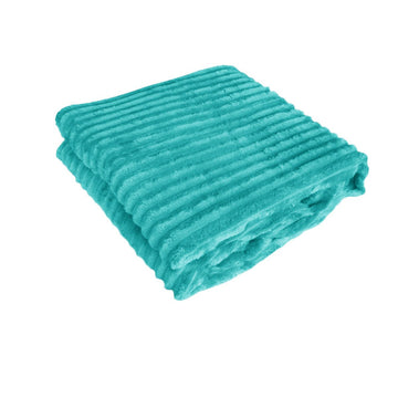 240GSM Corduroy Striped Throw Rug Emerald Green - RnR Galore