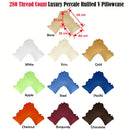 280TC Luxury Percale Ruffled V Pillowcase Chocolate - RnR Galore