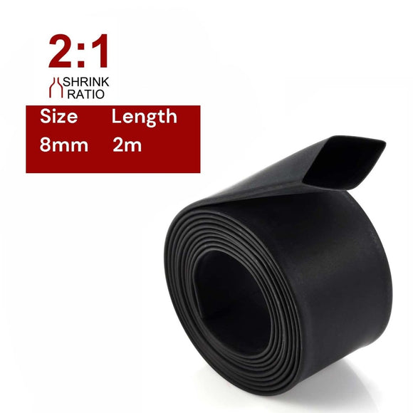 2m Polyolefin Shrink Tube 5/16" (8mm) 2:1 Ratio Heat Shrink Tubing Sleeving Wrap Shrinking - RnR Galore
