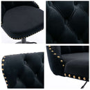 2x Height Adjustable Swivel Bar Stool Velvet Nailhead Barstool with Footrest - RnR Galore