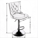 2x Height Adjustable Swivel Bar Stool Velvet Nailhead Barstool with Footrest - RnR Galore