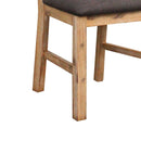 2x Wooden Frame Leatherette in Solid Wood Acacia & Veneer Dining Chairs in Oak Colour - RnR Galore