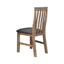 2x Wooden Frame Leatherette in Solid Wood Acacia & Veneer Dining Chairs in Oak Colour - RnR Galore