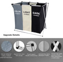 3 in 1 Large 135L Laundry Clothes Hamper Basket with Waterproof bags and Aluminum Frame (Multi) - RnR Galore