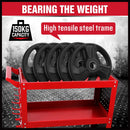 3 - Tier Heavy Duty Steel Tool Trolley - Workshop Cart with Pegboard, Hooks and Locking Swivel Casters - RnR Galore