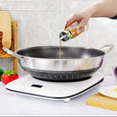 304 Stainless Steel 34cm Non - Stick Stir Fry Cooking Double Ear Kitchen Wok Pan with Lid Honeycomb Double Sided - RnR Galore