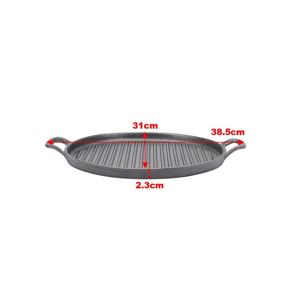 30cm Round Cast Iron Griddle Plate, BBQ Pan Cooking Griddle Grill for StoveF, Oven - RnR Galore