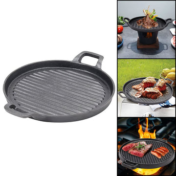 30cm Round Cast Iron Griddle Plate, BBQ Pan Cooking Griddle Grill for StoveF, Oven - RnR Galore