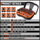 32Piece 1/4" Mini Double Head Screwdriver Bit and Ratchet Set CRV Steel Durable - RnR Galore