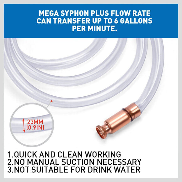 3M Self Priming Siphon Hose Water Jiggler Liquid Transfer Fuel Hose Pump Copper - RnR Galore