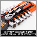 3Pc Socket Rails 66 Socket Holder Space Organiser Garage Rack 1/4" 3/8" 1/2" - RnR Galore