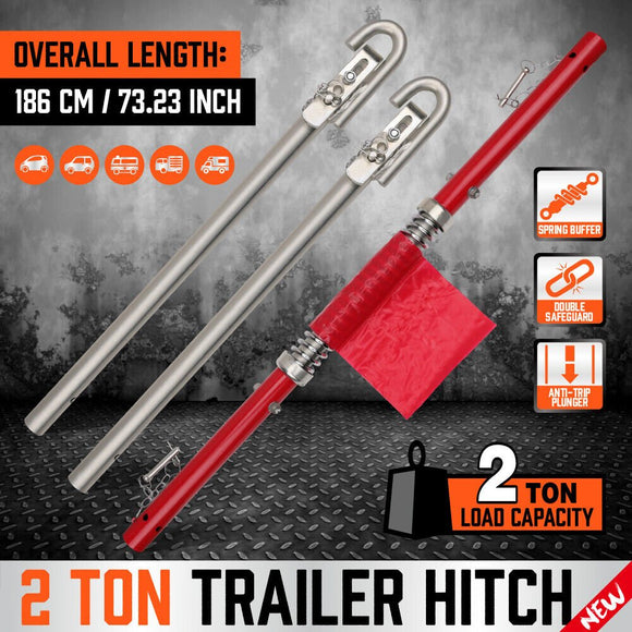 3Pcs 2 Ton Trailer Hitch 186cm Heavy Duty Tow Bar 4wd Trailer Spring Buffer Au - RnR Galore