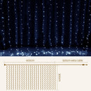 3X6M Christmas Lights Curtain Light Cool White 600 LED Jingle Jollys - RnR Galore
