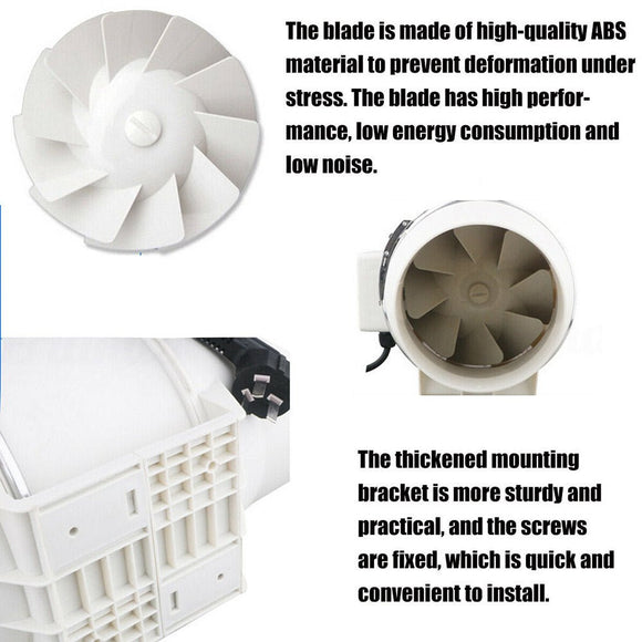 4'' Extractor Fan Duct Hydroponic Inline Exhaust Vent Industrial - RnR Galore