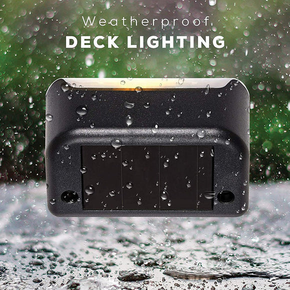 4 Pack SolarPower Deck Lights Outdoor Step Lights Waterproof LED lights - RnR Galore