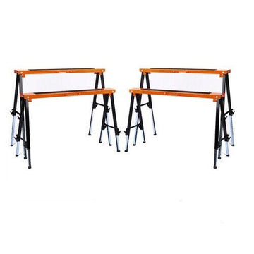 4Pc Mastercraft Sawhorse Metal Folding Non - slip Surface Saw Horse 120KG Capacity - RnR Galore