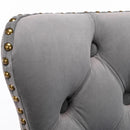 4x Height Adjustable Swivel Bar Stool Velvet Nailhead Barstool with Footrest - RnR Galore