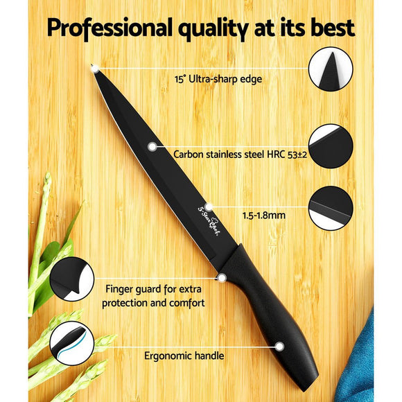 5 - Star Chef 17PCS Kitchen Knife Set Stainless Steel Non - stick with Sharpener - RnR Galore