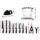 5 - Star Chef 17PCS Kitchen Knife Set Stainless Steel Non - stick with Sharpener - RnR Galore