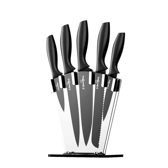 5 - Star Chef 7PCS Kitchen Knife Set Stainless Steel Non - stick with Sharpener - RnR Galore